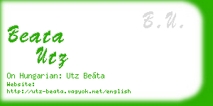 beata utz business card